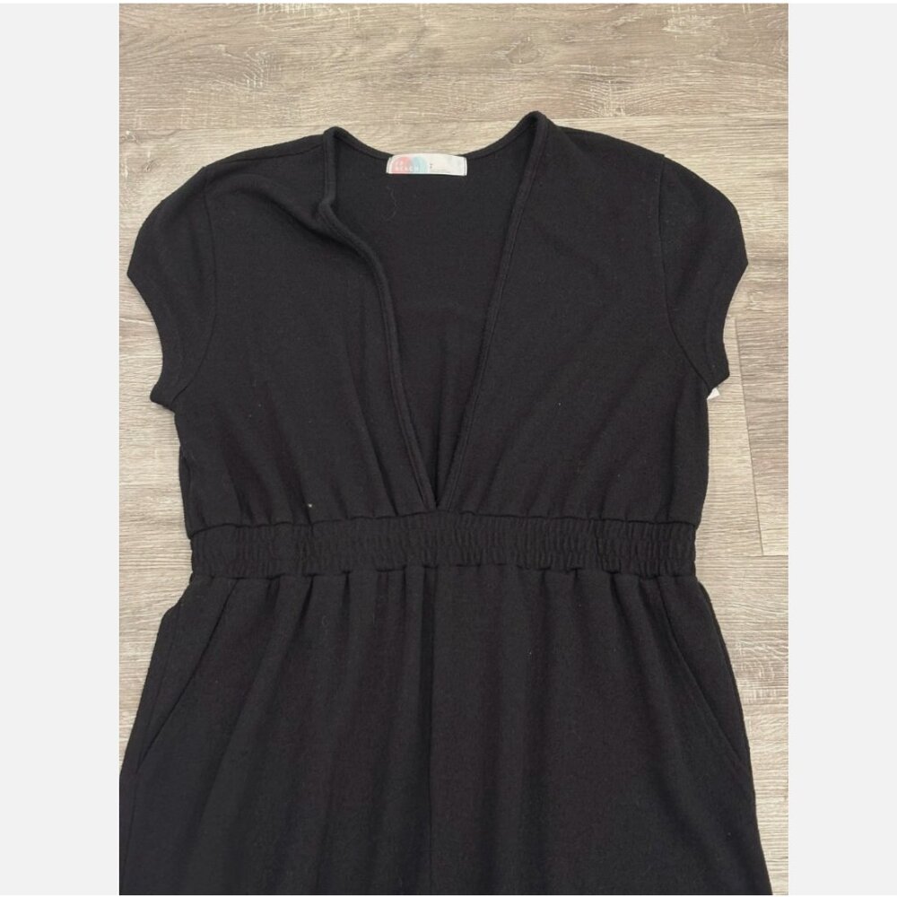 Free People FP Beach Rita One Piece Jumpsuit Wide Leg Lounge Black Womens L - Picture 3 of 8